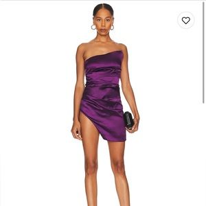 Keisha Strapless Mini Dress in Plum